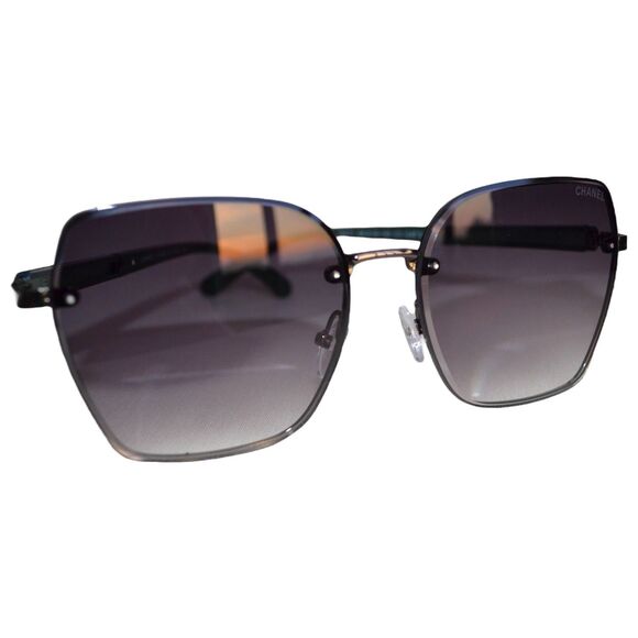 Chanel 19471 Square Sunglasses | Green/Silver | 58-18-140 | Women’s - Picture 9 of 16